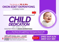 White Maximalist Child Dedication Flyer Postcard Postal template
