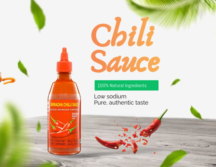White Maximalist Chili Sauce Flyer (us Letter) template