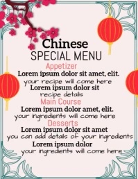 White Maximalist Chinese New Year Flyer (us Letter) template