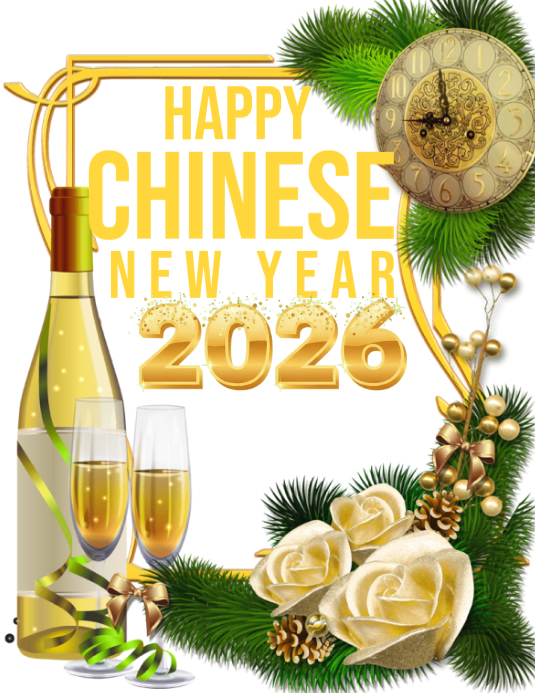 Plantilla de White Maximalist Chinese New Year Flyer | PosterMyWall