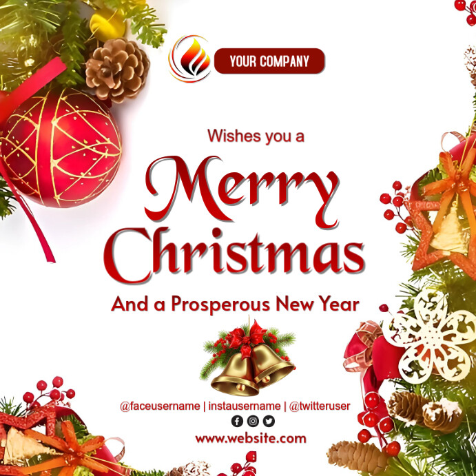 Copy of White Maximalist Christmas And New Year Greeting Card Instagram ...
