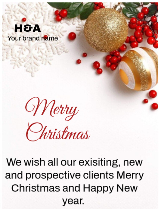 Copy of White Maximalist Christmas And New Year Greeting Flyer (us ...