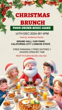 White Maximalist Christmas Brunch Invitation Template Instagram Story