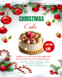 White Maximalist Christmas Cake  Instagram Portrait template