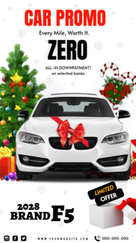 White Maximalist Christmas Car Promo Instagram Story template