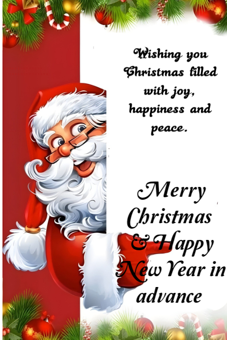 White Maximalist Christmas Card Poster Template | PosterMyWall