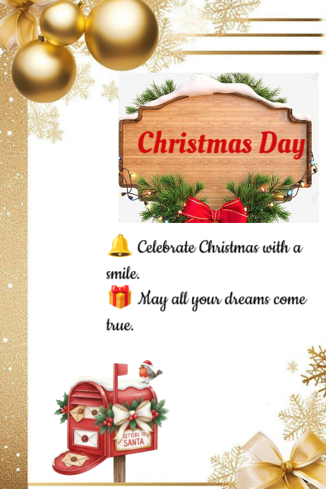 White Maximalist Christmas Card Poster Template | PosterMyWall
