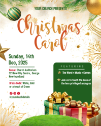 White Maximalist Christmas Carol Instagram Portrait template