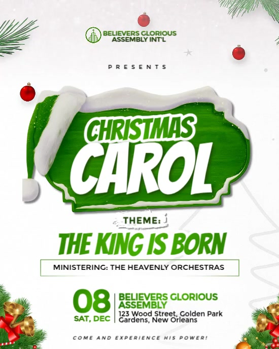 Copy of White Maximalist Christmas Carol Service Flyer Instagram ...