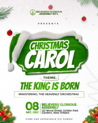 White Maximalist Christmas Carol Service Flyer  Instagram Portrait template