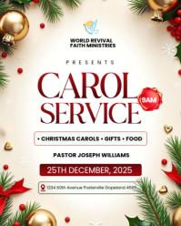 White Maximalist Christmas Carol Service Invitation Flyer Template  Instagram Portrait