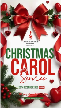 白色 Christmas Carol Service TikTok-video Template