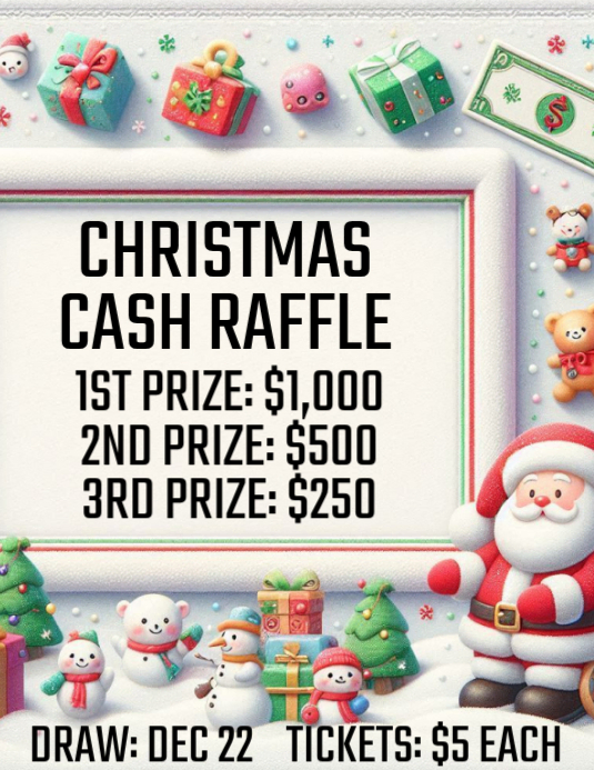 Cash Raffle Flyer White Maximalist Christmas Cash Raffle Flyer (us Letter) Template ...