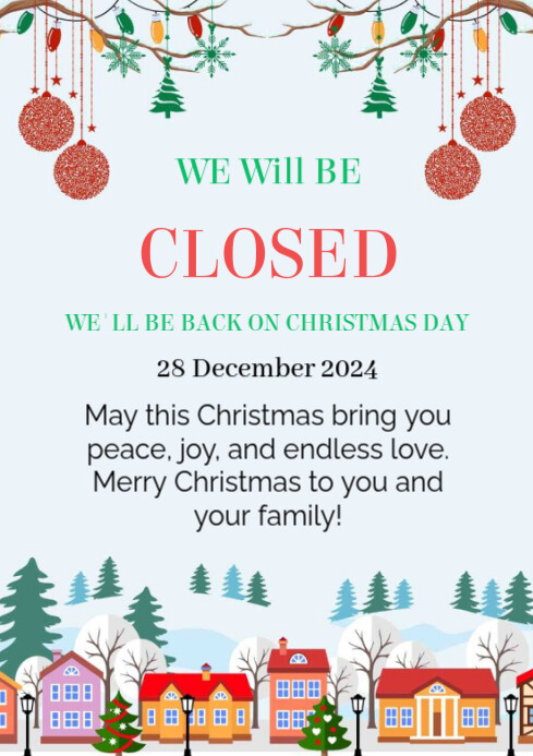 White Maximalist Christmas Closed  A4 template