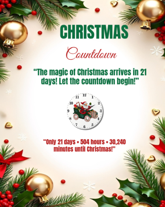 Copy of White Maximalist Christmas Countdown Instagram Portrait ...