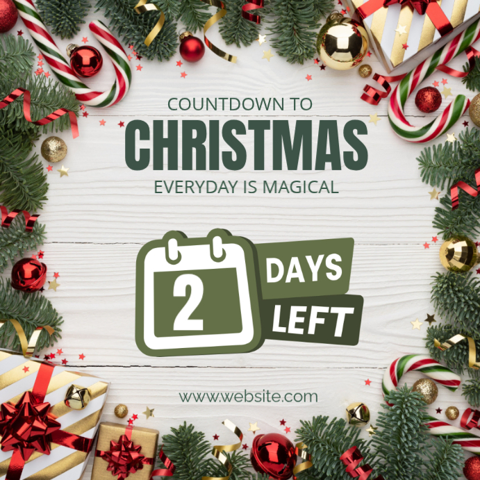 Plantilla de White Maximalist Christmas Countdown Instagram Post ...