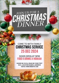White Maximalist Christmas Dinner Service A1 template