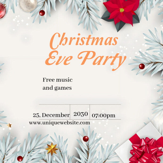 Copy of White Maximalist Christmas Eve Party Instagram Post | PosterMyWall