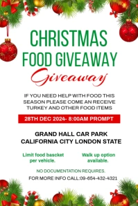 White Maximalist Christmas Food Giveaway Template Poster Iphosta