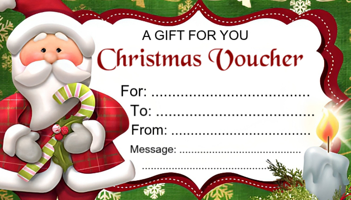 White Maximalist Christmas Gift Voucher Blog Header Template | PosterMyWall