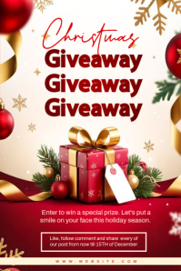 White Maximalist Christmas Giveaway Template Promotion Poster