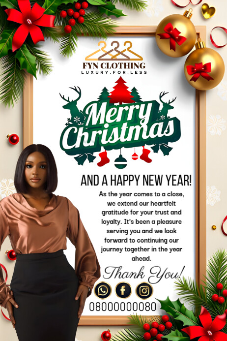 Copy of White Maximalist Christmas Greeting Template Poster | PosterMyWall