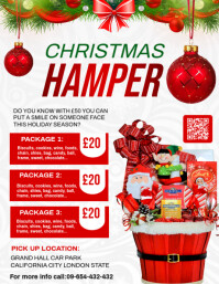 Biały Christmas Hamper Donation Flyer Template