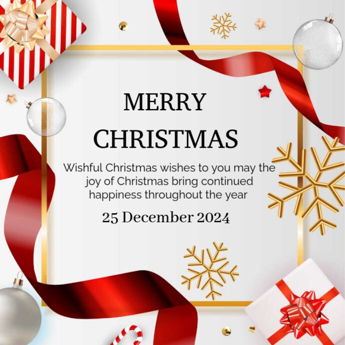 White Maximalist Christmas Instagram Post Template | PosterMyWall
