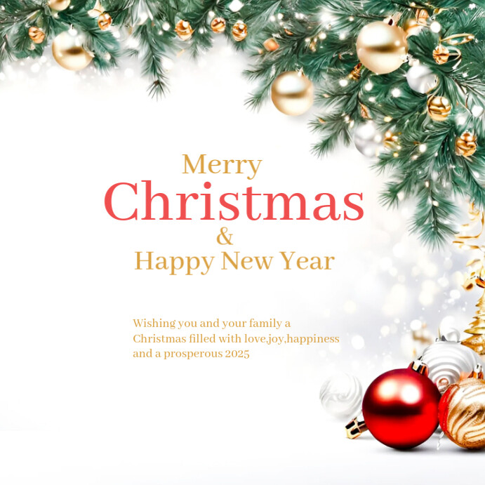 White Maximalist Christmas Instagram Post Template | PosterMyWall