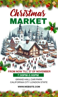 White Maximalist Christmas Market Promotion Template Us Legal