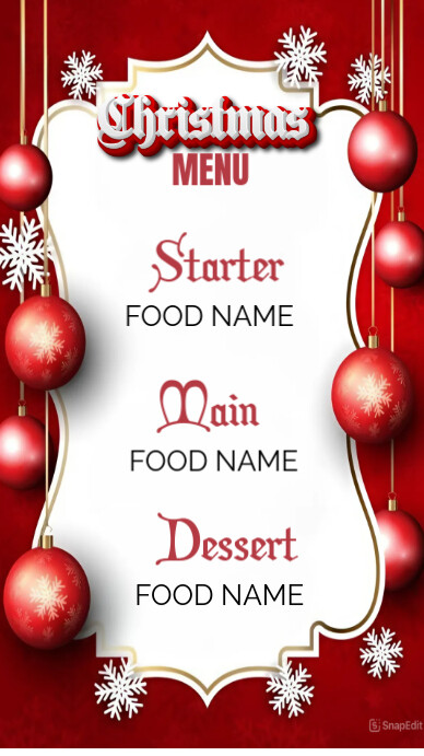 White Maximalist Christmas Menu Flyer Instagram Story Template ...