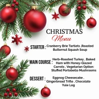 White Maximalist Christmas Menu  Instagram Post template