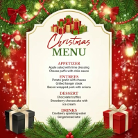 White Maximalist Christmas Menu Instagram Post template