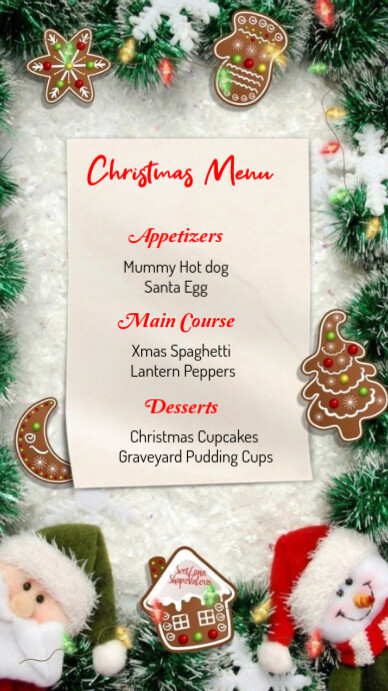 Copy of White Maximalist Christmas Menu Instagram Story | PosterMyWall