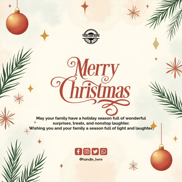 White Maximalist Christmas Message Instagram Post Template | PosterMyWall