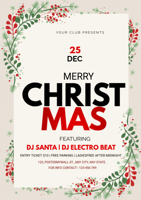 Copy of White Maximalist Christmas Party A4 | PosterMyWall