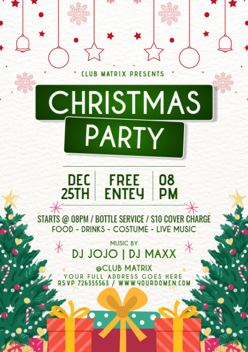 Plantilla de White Maximalist Christmas Party A4 | PosterMyWall