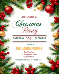 White Maximalist Christmas Party Flyer  Instagram Portrait template