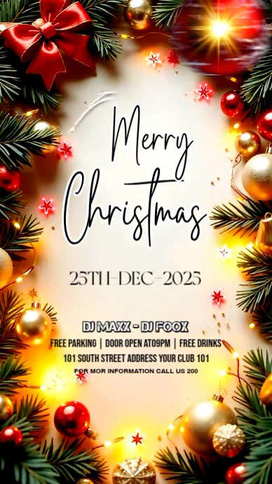 White Maximalist Christmas Party Instagram Story Template | PosterMyWall