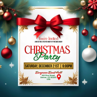 Branco Christmas Party Invitation Square Template