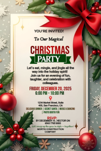 White Maximalist Christmas Party  Poster Plakat template