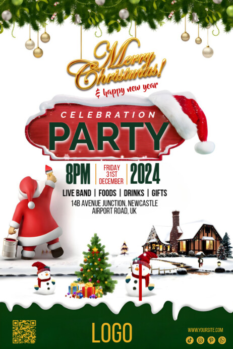 Copy of White Maximalist Christmas Party Poster | PosterMyWall