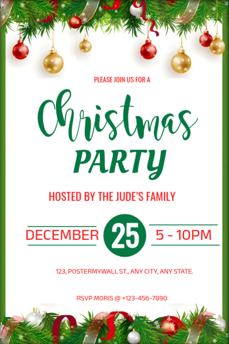 Copy of White Maximalist Christmas Party Poster | PosterMyWall