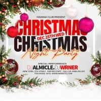 White Maximalist Christmas Party Square (1:1) template