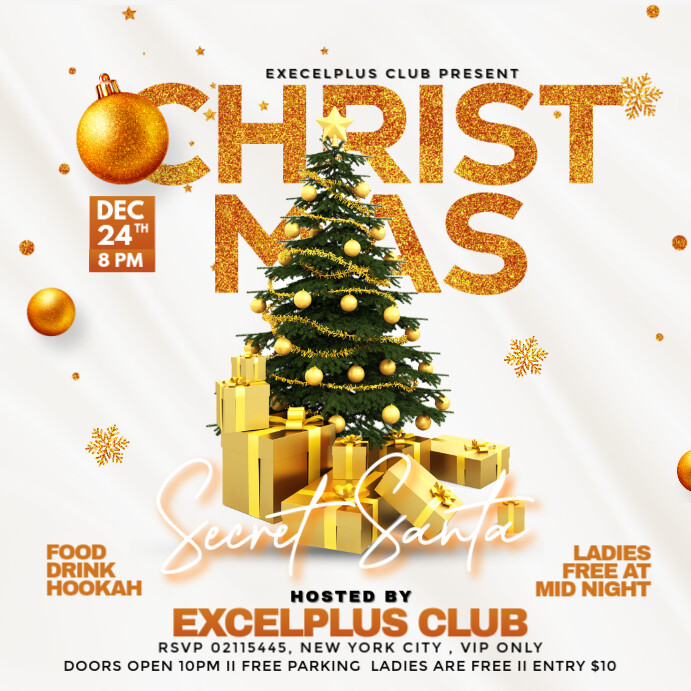 Copy of White Maximalist Christmas Party Template Instagram Post ...