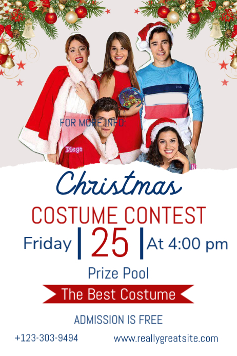 White Maximalist Christmas Poster template