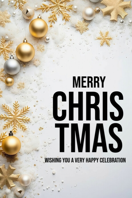 White Maximalist Christmas Poster Template | PosterMyWall