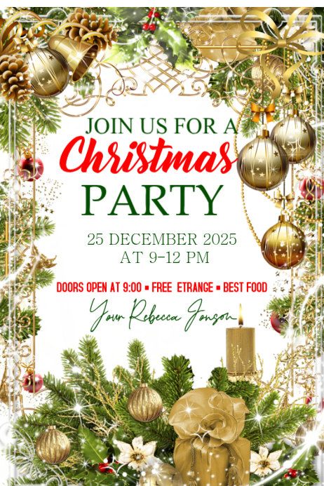 White Maximalist Christmas Poster Template | PosterMyWall