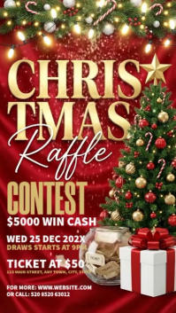White Maximalist Christmas Raffle Party Instagram Story Indaba yaku-Instagram template