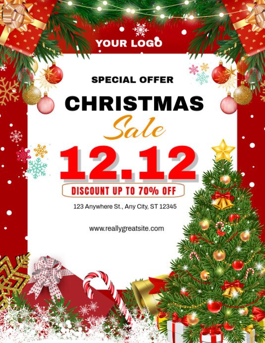 Copy of White Maximalist Christmas Sale Flyer (us Letter) | PosterMyWall